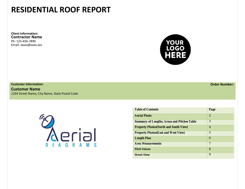 Residential roof · under 30 squares — sample PDF